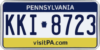PA license plate KKI8723