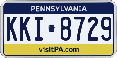 PA license plate KKI8729