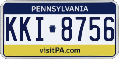 PA license plate KKI8756