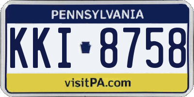 PA license plate KKI8758