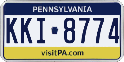 PA license plate KKI8774