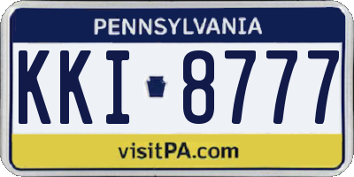 PA license plate KKI8777