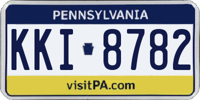 PA license plate KKI8782