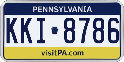 PA license plate KKI8786