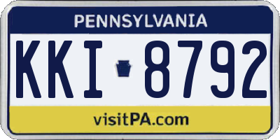 PA license plate KKI8792