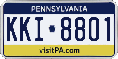 PA license plate KKI8801