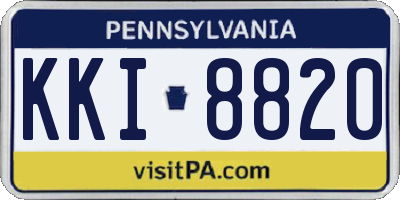 PA license plate KKI8820
