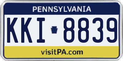 PA license plate KKI8839