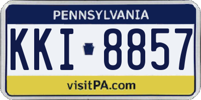 PA license plate KKI8857