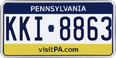 PA license plate KKI8863