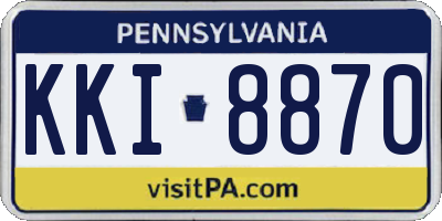 PA license plate KKI8870