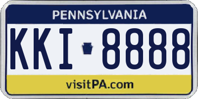 PA license plate KKI8888