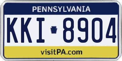 PA license plate KKI8904