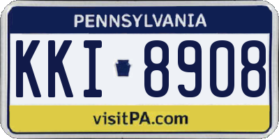 PA license plate KKI8908