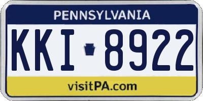 PA license plate KKI8922