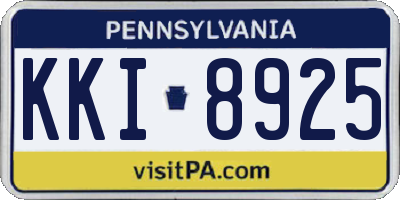 PA license plate KKI8925