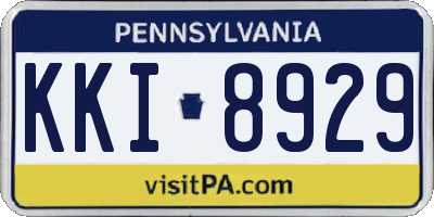 PA license plate KKI8929