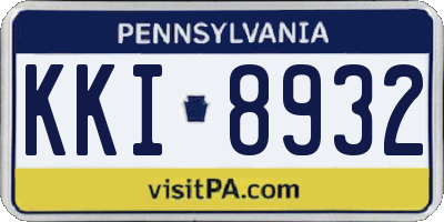 PA license plate KKI8932