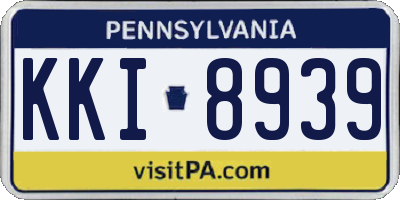 PA license plate KKI8939