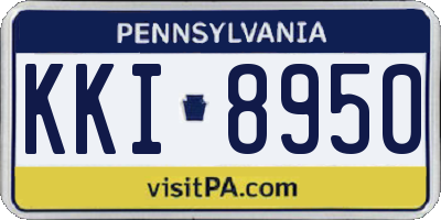 PA license plate KKI8950