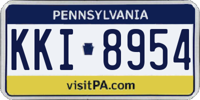 PA license plate KKI8954