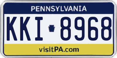 PA license plate KKI8968