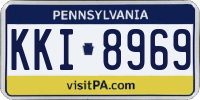 PA license plate KKI8969