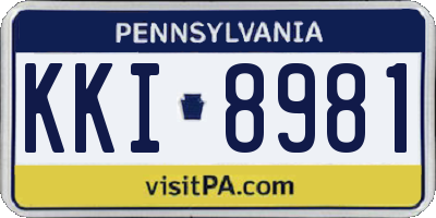 PA license plate KKI8981