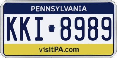 PA license plate KKI8989