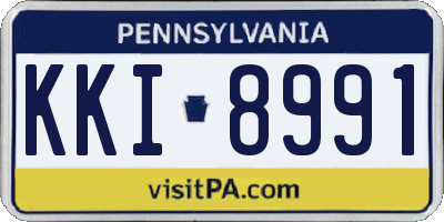 PA license plate KKI8991