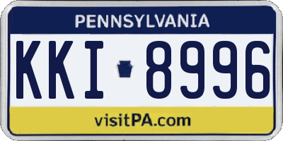 PA license plate KKI8996