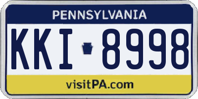 PA license plate KKI8998