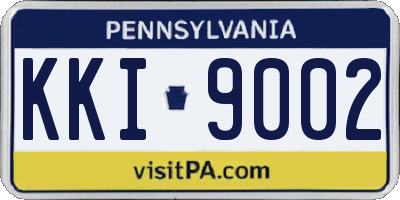 PA license plate KKI9002