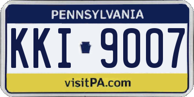 PA license plate KKI9007