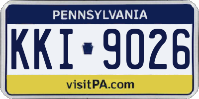 PA license plate KKI9026