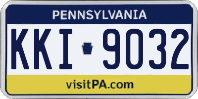 PA license plate KKI9032