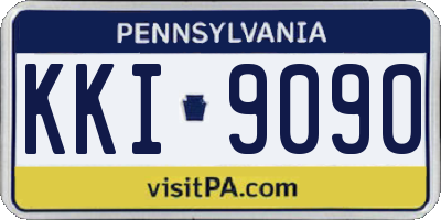 PA license plate KKI9090