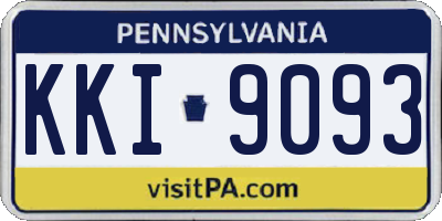 PA license plate KKI9093