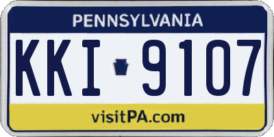 PA license plate KKI9107