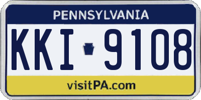 PA license plate KKI9108