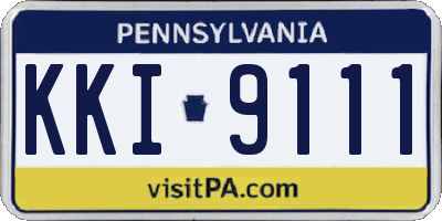 PA license plate KKI9111