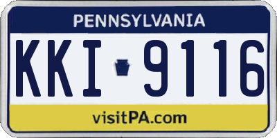 PA license plate KKI9116