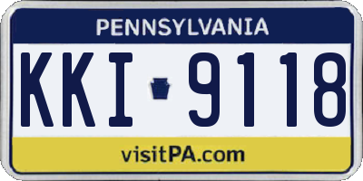 PA license plate KKI9118