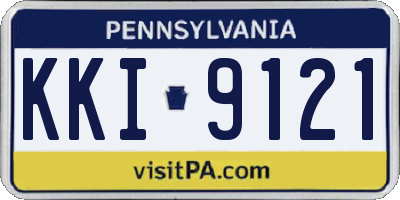 PA license plate KKI9121