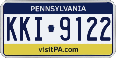 PA license plate KKI9122
