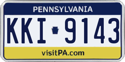 PA license plate KKI9143