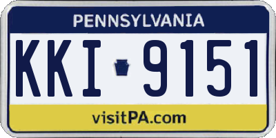 PA license plate KKI9151