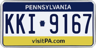 PA license plate KKI9167