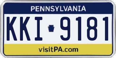 PA license plate KKI9181