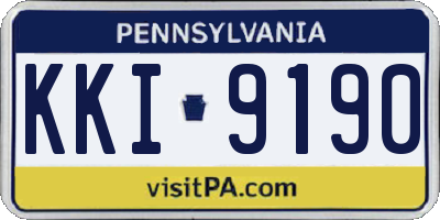 PA license plate KKI9190